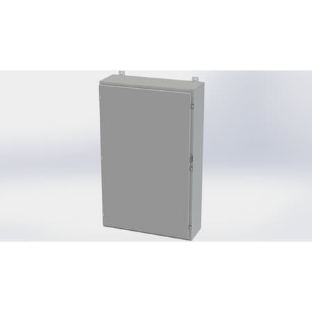 Saginaw Control & Engineering Clamps with Padlock Hasp Electrical Enclosures, 48 in H, 10 in D, 30 in W, NEMA 4, Carbon Steel SCE-48H3010LP